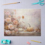 Herfst Witte Pompoenen Bloemen Decoupage Tissuepapier (Craft)