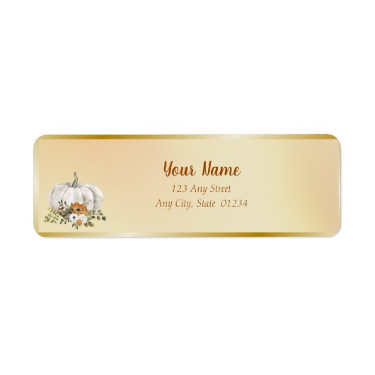 Herfst witte roest pompoen bruiloft etiket (Voorkant)