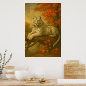 Herfst Witte Tijger – Fine Art Canvas Poster (Keuken)