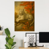 Herfst Witte Tijger – Fine Art Canvas Poster (Thuiskantoor)