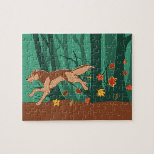 Herfst Wolf Legpuzzel (Horizontaal)