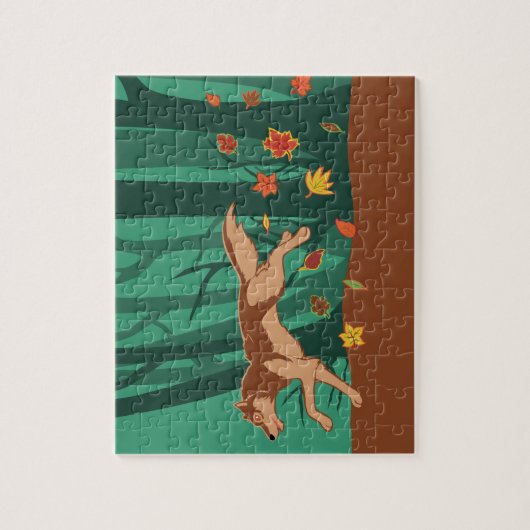 Herfst Wolf Legpuzzel (Verticaal)