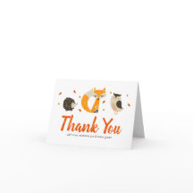 Herfst Woodland Animal Dank je wel