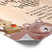 Herfst Woodland Animals Baby Diaper Raffle Sign Poster (Hoek)