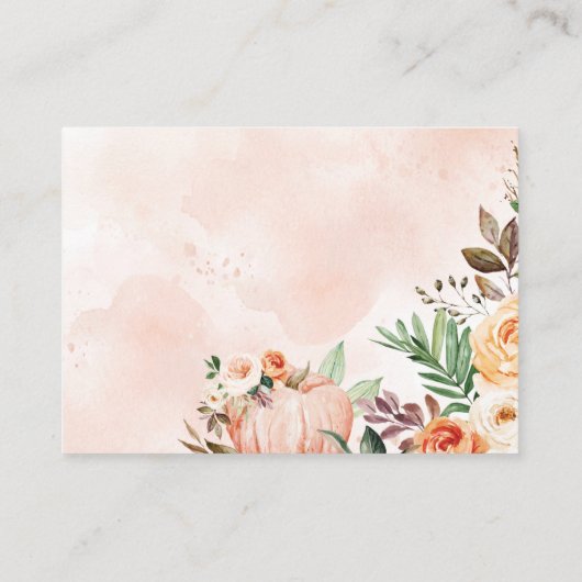 Herfst Woodland Animals Baby shower Diaper Raffle Informatiekaartje (Achterkant)