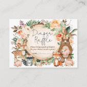 Herfst Woodland Animals Baby shower Diaper Raffle Informatiekaartje (Voorkant)