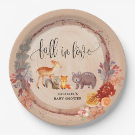 Herfst Woodland Animals Baby shower Favor Papieren Bordje