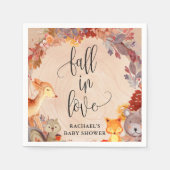 Herfst Woodland Animals Baby shower gepersonalisee Servet (Voorkant)