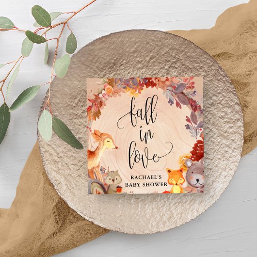 Herfst Woodland Animals Baby shower gepersonalisee Servet