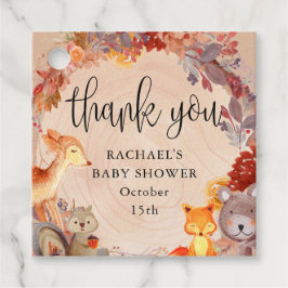 Herfst Woodland Animals Baby shower Hartelijk dank Bedankjes Labels