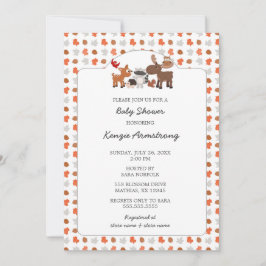 Herfst Woodland Animals Baby shower Invita Kaart