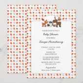 Herfst Woodland Animals Baby shower Invita Kaart (Voorkant / Achterkant)