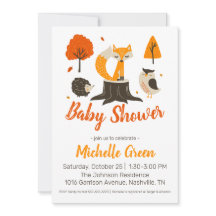 Herfst Woodland Animals Baby shower Invitation