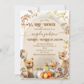 Herfst Woodland Animals Boho Baby shower Kaart (Voorkant)