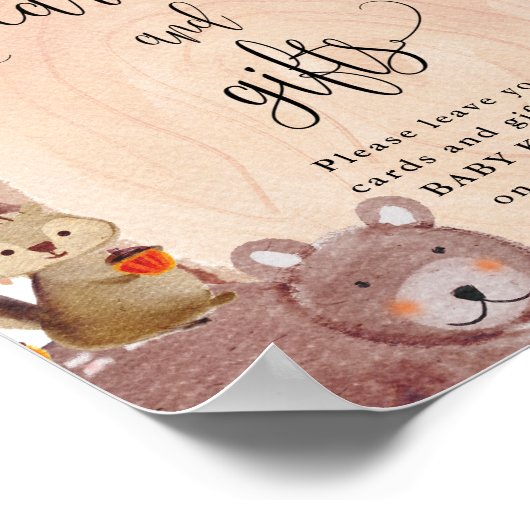 Herfst Woodland Animals Cards and Gifts Sign Poster (Hoek)