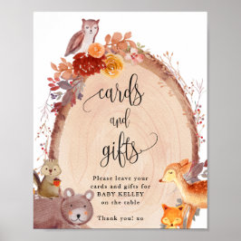 Herfst Woodland Animals Cards and Gifts Sign Poster
