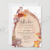 Herfst Woodland Animals, Curbside Baby shower Kaart (Voorkant)