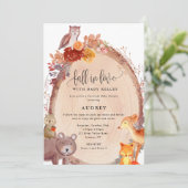 Herfst Woodland Animals, Curbside Baby shower Kaart (Staand voorkant)