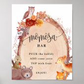 Herfst Woodland Animals Momosa Bar Sign Poster (Voorkant)