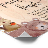 Herfst Woodland Animals Pacifier Hunt Game Sign Poster (Hoek)