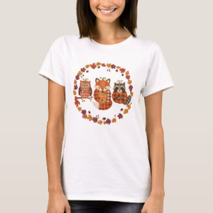 Herfst Woodland Animals Patchwork Shirt