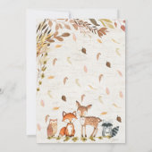 Herfst Woodland Baby shower Kaart (Achterkant)