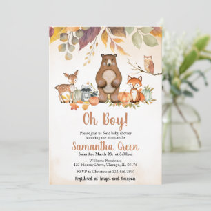 Herfst Woodland Baby shower Uitnodiging