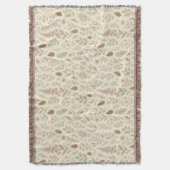 Herfst Woodland Botanical Pattern | Herfstdromen Deken (Voorkant Verticaal)