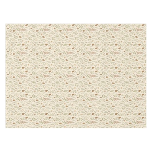 Herfst Woodland Botanical Pattern | Herfstdromen Tafelkleed (Voorkant (Horizontaal))