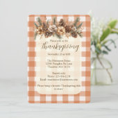 Herfst Woodland Botanicals Gingham Thanksgiving Kaart (Staand voorkant)