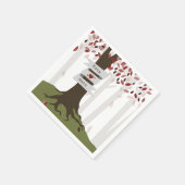 Herfst Woodland bruiloft servetten - rode bladeren (Hoek)