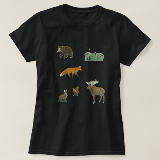 Herfst Woodland Canada Bos Dieren Motif T-shirt (Design voorkant)