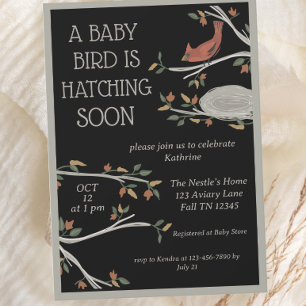 Herfst Woodland Cardinal Nest Baby shower Kaart