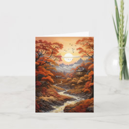  Herfst Woodland Creek Blank Notitiekaartje
