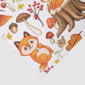 Herfst Woodland Cute Animals en Oranje bladeren Tissuepapier (Detail)