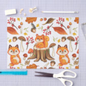 Herfst Woodland Cute Animals en Oranje bladeren Tissuepapier (Craft)