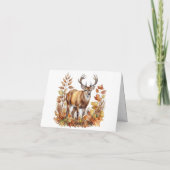 Herfst Woodland Deer Animal Forest Baby shower Bedankkaart (Achterkant)