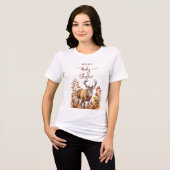 Herfst Woodland Deer Baby shower Ballon Tri-Blend Shirt (Voorkant volledig)