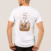 Herfst Woodland Deer Baby shower Ballon Tri-Blend Shirt (Achterkant)