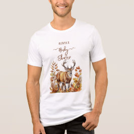 Herfst Woodland Deer Baby shower Ballon Tri-Blend Shirt