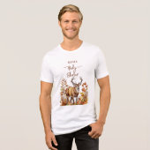 Herfst Woodland Deer Baby shower Ballon Tri-Blend Shirt (Voorkant volledig)
