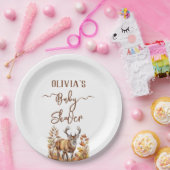 Herfst Woodland Deer Baby shower Papieren Bordje (Feest)