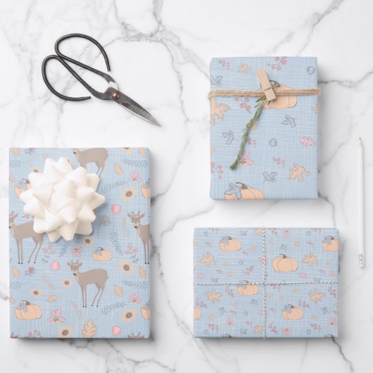 Herfst Woodland Deer Inpakpapier Vel (Voorkant)