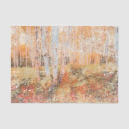 Herfst Woodland Fern Forest Birch Distsed Trees Tissuepapier