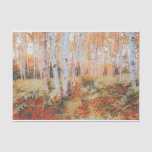 Herfst Woodland Fern Forest Birch Trees Tissuepapier