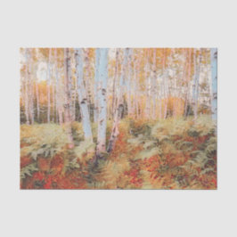 Herfst Woodland Fern Forest Birch Trees Tissuepapier