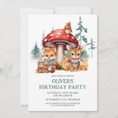 Herfst Woodland Forest Dieren 1e verjaardag Kaart (Voorkant)