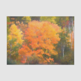 Herfst Woodland Forest Trees Oranje Yellow Colorfu Tissuepapier