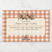 Herfst Woodland Greenery Gingham Voedselcontainer Etiket (Enkel label)