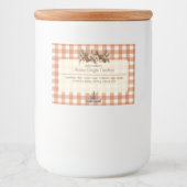 Herfst Woodland Greenery Gingham Voedselcontainer Etiket (Voorkant)